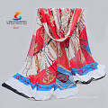 LINGSHANG 2015 new fashion design high quality print long women's shawl chiffon scarf